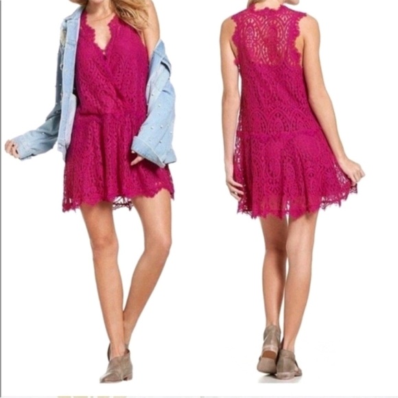Free People Heart In Two Lace Drop Waist Dress - Picture 2 of 6